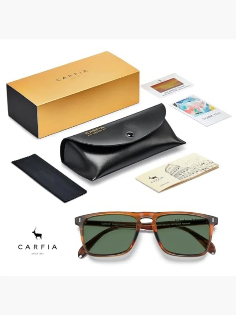 Retro Polarized Sunglasses for Men UV Protection Hand-crafted Acetate Frame